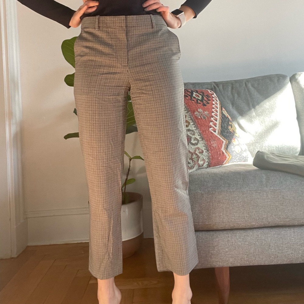 Theory checked work pants